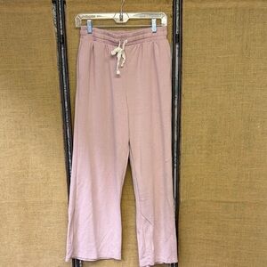 Women's Wide Leg Drawstring Pants in Soft Pink